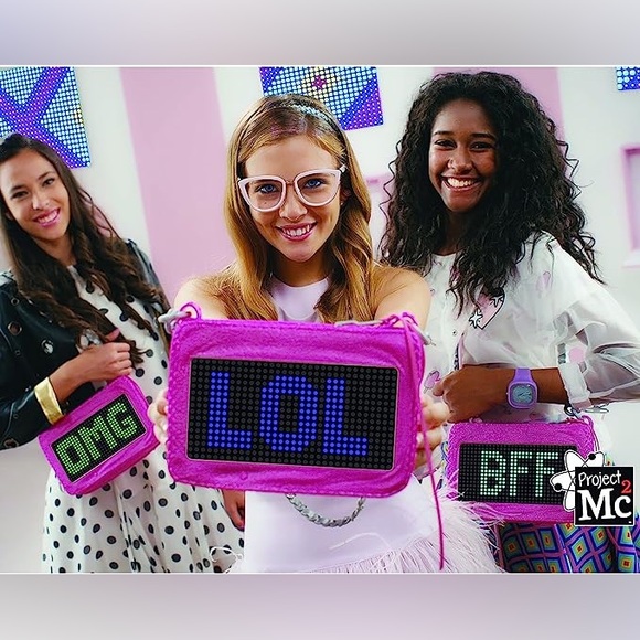Project Mc2 Smart Pixel Fashion Light Purse | Y2K Lightup bag Hot Pink - Picture 1 of 9